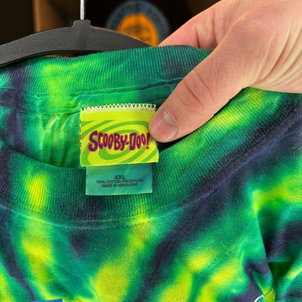 Vintage 2002 Scooby Doo Tie Dye T Shirt XXL Hanna Barbera Cartoon Tee - Picture 3 of 5